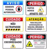 orçamento de placas de segurança Glicério